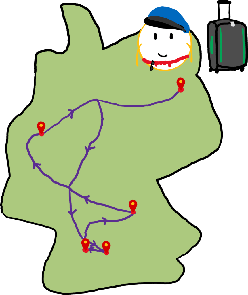 German map with route